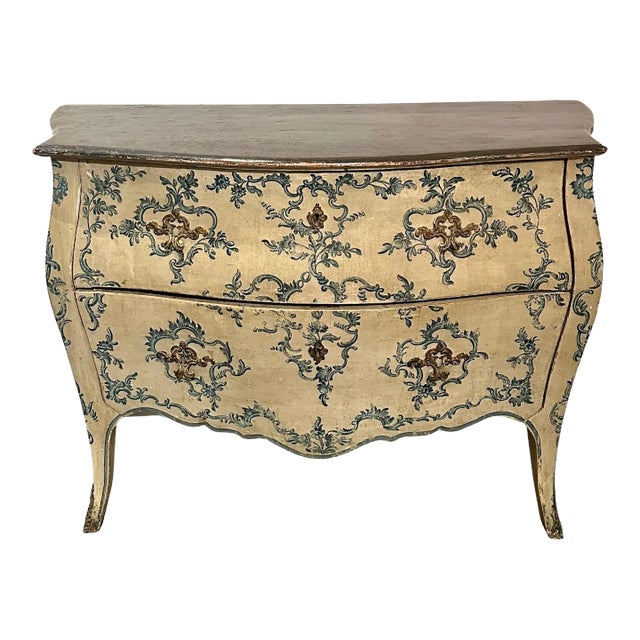 Antique Venetian Painted 2 Drawer Commode For Sale