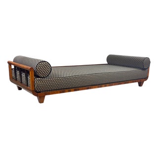 Art Deco Walnut Daybed from Bohemia, 1930s For Sale