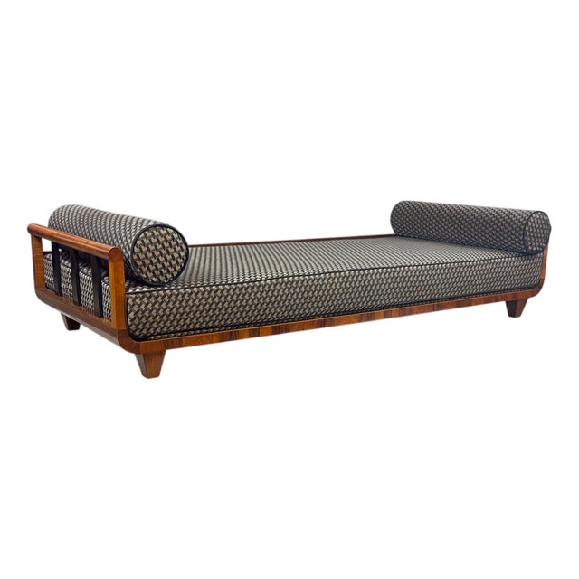 Art Deco Walnut Daybed from Bohemia, 1930s For Sale