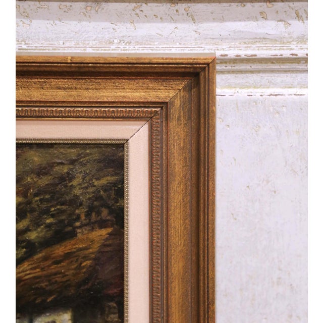Wood Mid-Century English Landscape Painting in Gilt Frame Signed William Pitt For Sale - Image 7 of 11