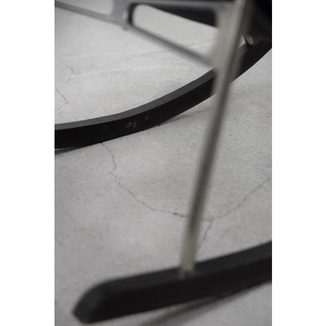 Postmodern Black Leather Rocking Chair by Takeshi Nii, 1950s For Sale - Image 15 of 18