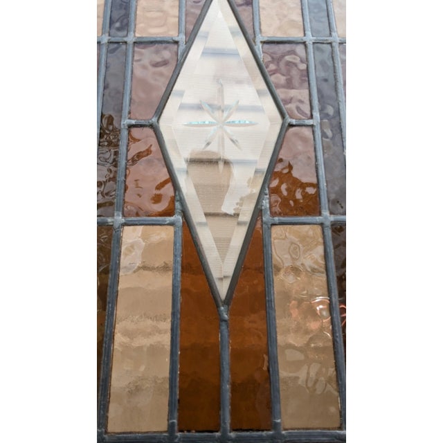 Pair of Antique Stained Glass French Doors Tall 95"h Door Set For Sale - Image 16 of 18