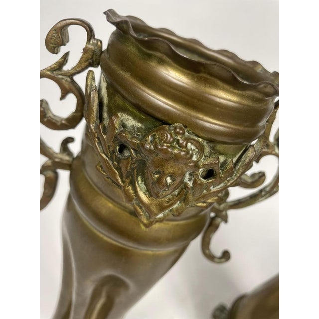 Brass Triptych with Clock, 1930s, Set of 3 For Sale - Image 6 of 17