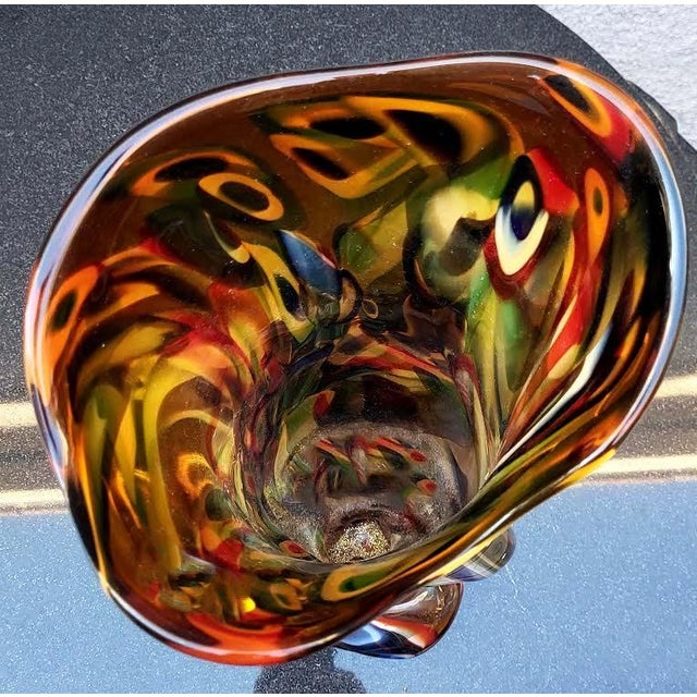 Orange Stunning Art Glass Vase by Jozefina Krosno of Poland For Sale - Image 8 of 10