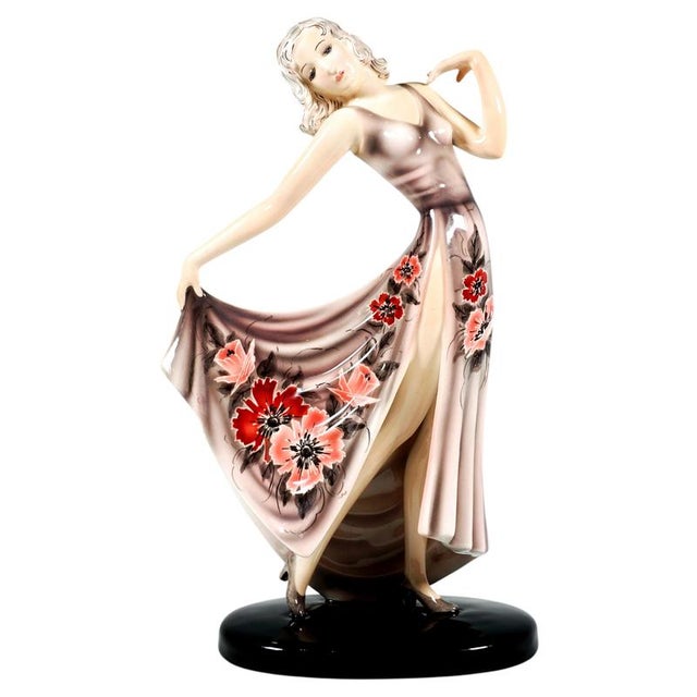 Ceramic Art Deco Vienna Dancer Dolly by Stephan Dakon for Goldscheider, 1937 For Sale - Image 7 of 7