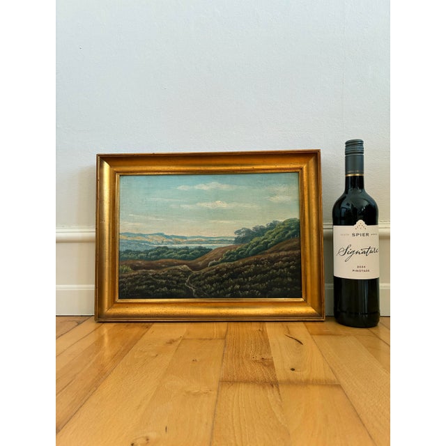 Vintage Signed Hills Landscape Oil Painting For Sale - Image 9 of 11