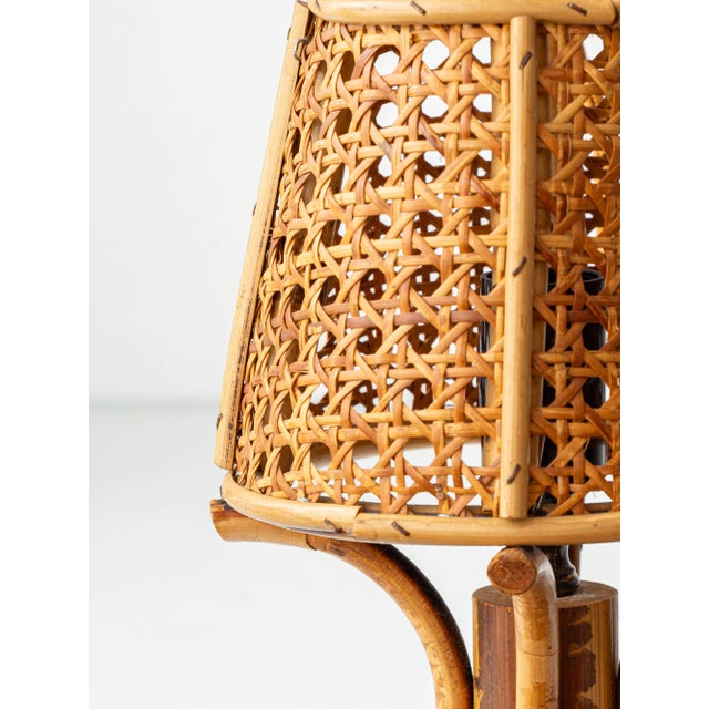 French Riviera Bamboo Rattan Table Lamps, 1960s, Set of 2 For Sale - Image 10 of 14