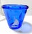 Mid-Century Modern Vintage Nautical Ship Decanter & Garnish Dish Etched Cobalt Glass- 2 Pieces For Sale - Image 3 of 9