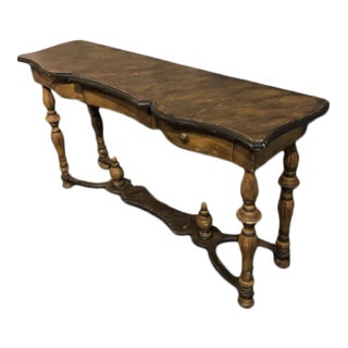 1960s Italian Hand Carved Wooden Console Table For Sale