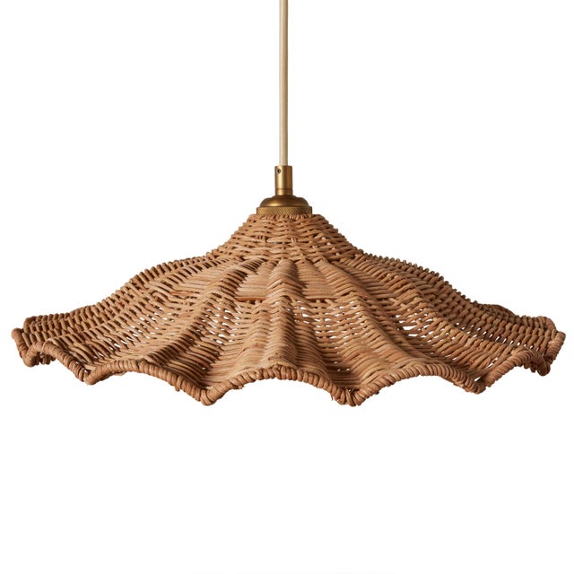 2020s Savannah Flutter Scallop Wicker Pendant For Sale - Image 5 of 9