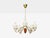 Swedish Modern, Chandelier, Brass, Mahogany, Glass, Sweden, 1940s For Sale - Image 4 of 11