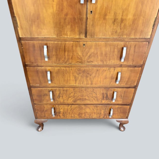 Art Deco Walnut Pantry Cabinet, 1930s For Sale - Image 6 of 9