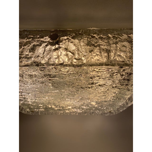 Square Ice Glass Ceiling Lamp from Kaiser Leuchten, 1970s For Sale - Image 4 of 18