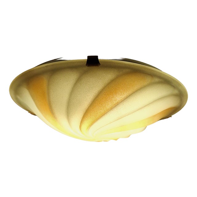 Vintage German Ceiling Lamp in Lightly Tinted and Segmented Relief Glass from Bonalux, 1990s For Sale