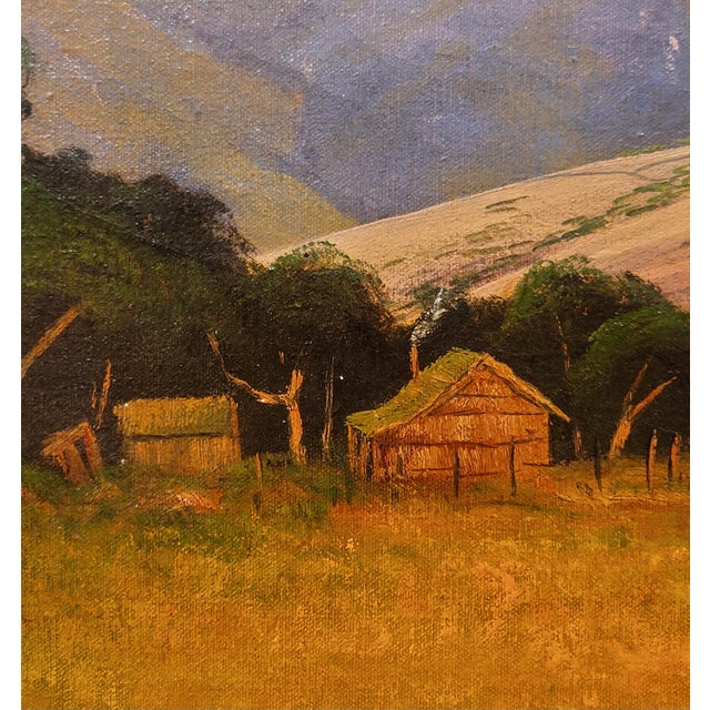 James Everett Stuart-1920s Junipero Serra Peak on a Ranch House Landscape-Oil Painting For Sale In Los Angeles - Image 6 of 9