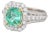 2.59ctw Emerald Diamond Halo Engagement Ring 18k White Gold Size 6 Gia For Sale