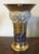 Antique Early 19th Century French Empire Porcelain Gold Trumpet Vase with Flower Garland For Sale - Image 4 of 12