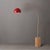 Mid-Century Modern 1980s Mid Century Modern 92" Brass Tambo Floor Lamp, 1980s - Light Wood Base, Crimson Red Shade, Living Room Lighting, Dimmable For Sale - Image 3 of 9