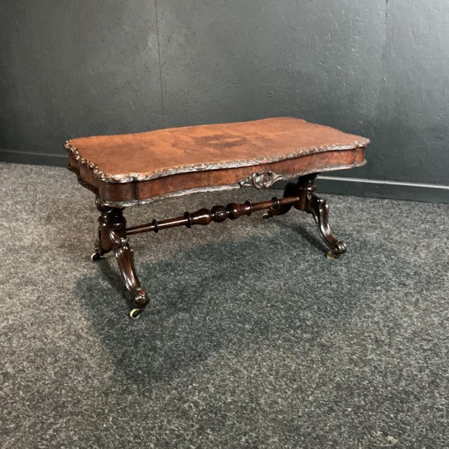 Brown Victorian Burr Walnut Coffee Table, 1865 For Sale - Image 8 of 8