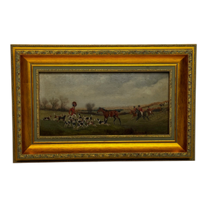 19th Century Oil Painting the Death the Berkeley Hunt C1880 by Charles Faulkner
