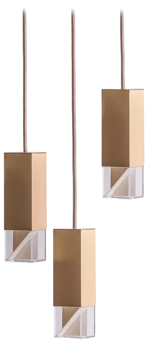 Lamp One Trio Chandelier in Brass by Formaminima