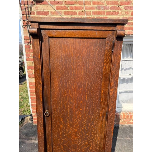 Antique Victorian Oak Wardrobe Cabinet For Sale In Washington DC - Image 6 of 15