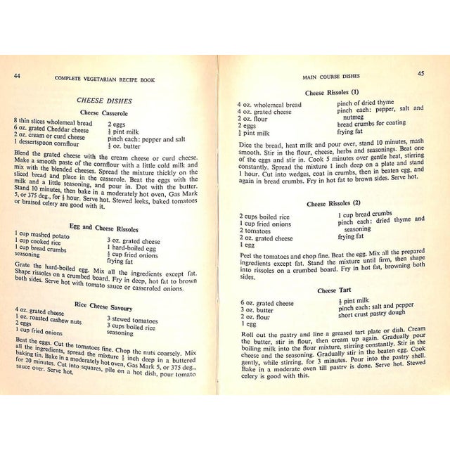 Paper "Complete Vegetarian Recipe Book" 1957 Baker, Ivan For Sale - Image 7 of 7