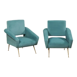 Italian of Mid-Century Club Chairs - A Pair