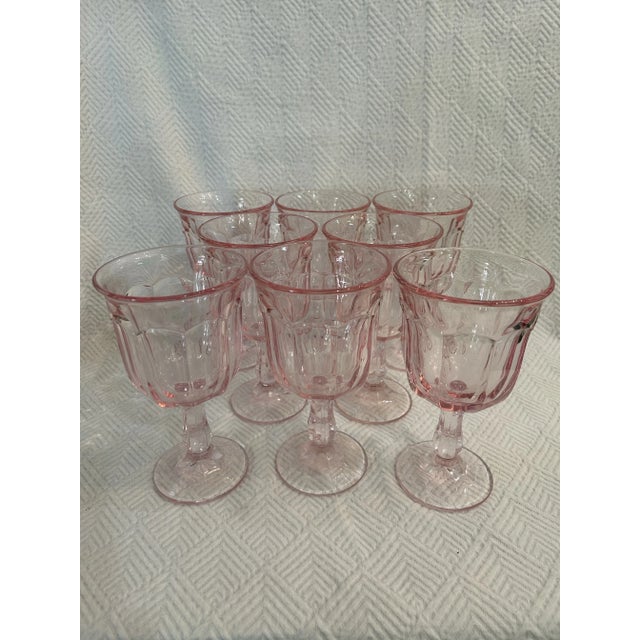 1970’s Noritake “Provincial Pink” Goblets - a Set of 8 For Sale - Image 9 of 9