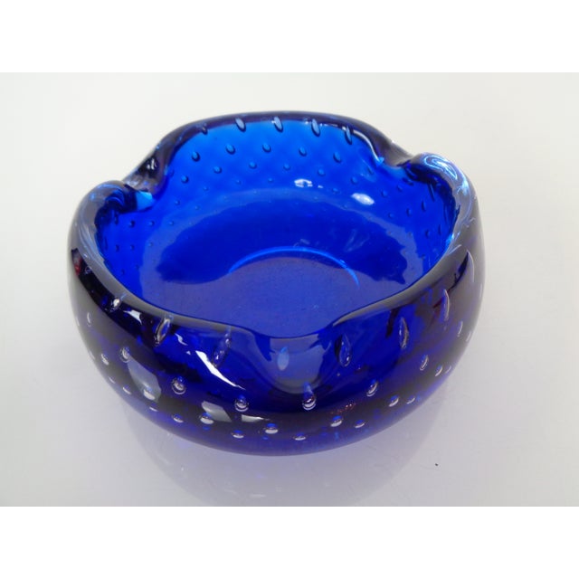 Glass Blue Sommerso Murano Glass Bowl, Italy, 1960s For Sale - Image 7 of 15