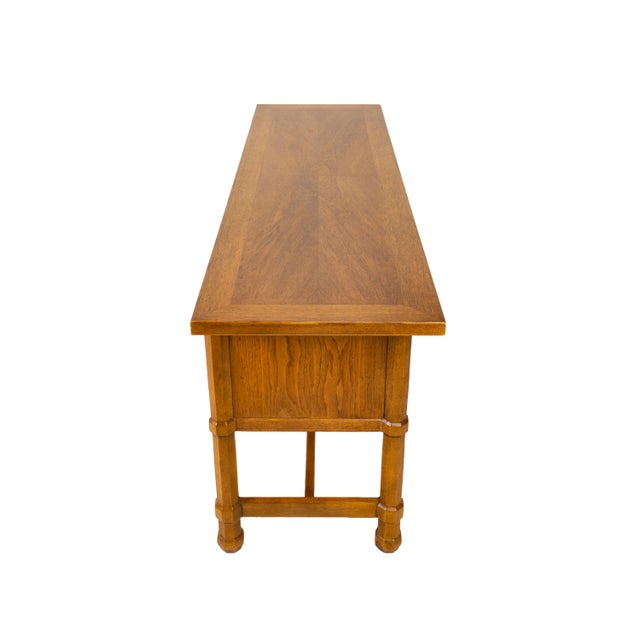 1970s Drexel Compatibles Low Walnut Credenza Sideboard Buffet Cabinet Mid Century Modern For Sale - Image 15 of 17
