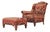 King Ranch Kilim Rug Style Upholstered Lounge Chair + Ottoman For Sale
