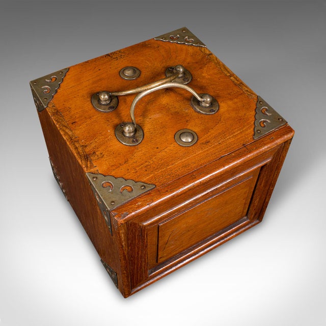 Brown Antique Mahjong Case, Oriental, Teak Gaming Tile Box, Late Victorian, Circa 1900 For Sale - Image 8 of 12