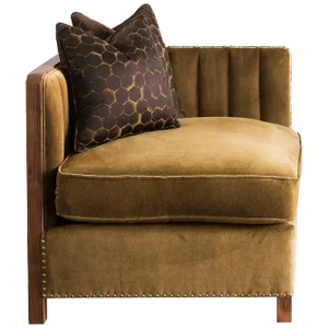 Cupid Corner Chair in Walnut and Luxe Velvet by Casa Botelho