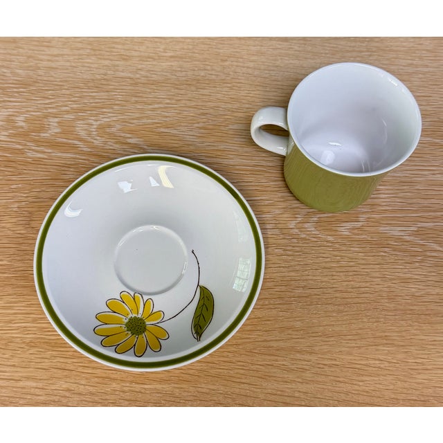 Mid-Century Modern 1970s Mikasa "Tampa" Dinnerware Set, 12 Place Settings, Avocado Green & Yellow - 74 pcs For Sale - Image 3 of 13