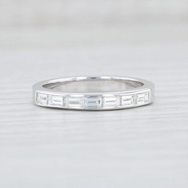 Gem: Natural Diamonds - 0.70 Total Carats, Baguette Cut, H-I Color, VS2 Clarity Metal: 18k White Gold Weight: 3.7 Grams...