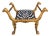 Antique Regency Giltwood Camel Head Bench With Clarence House Zebra Seat - 1 of 2 For Sale