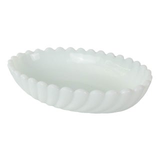 White Opaline Glass Bowl from Ivima, 1940s For Sale