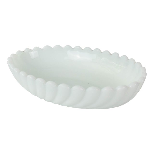 White Opaline Glass Bowl from Ivima, 1940s For Sale