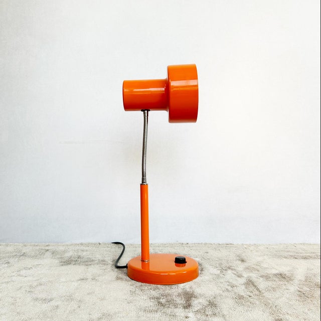 Metal Vintage Pifco Model 986 Orange Gooseneck Desk Lamp, 1970s For Sale - Image 7 of 7