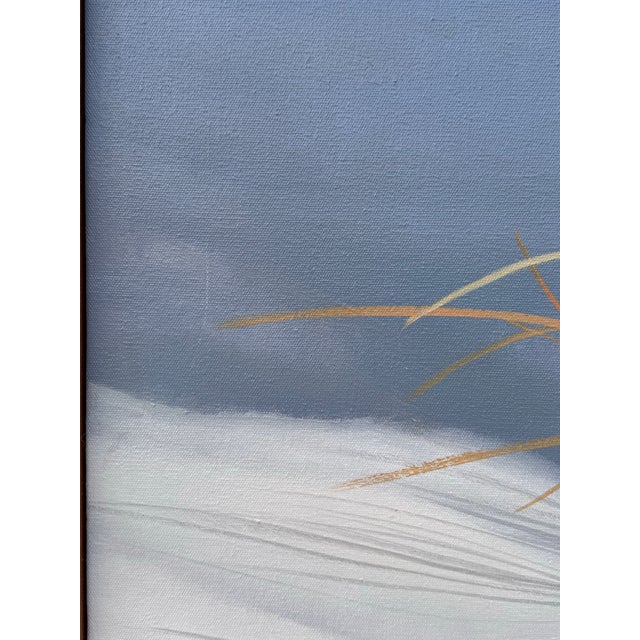 Late 20th Century Signed Lassetter 1979 Winter Landscape Painting, Grass in Snow, Framed, Morrison-Knudsen Collection For Sale - Image 5 of 12