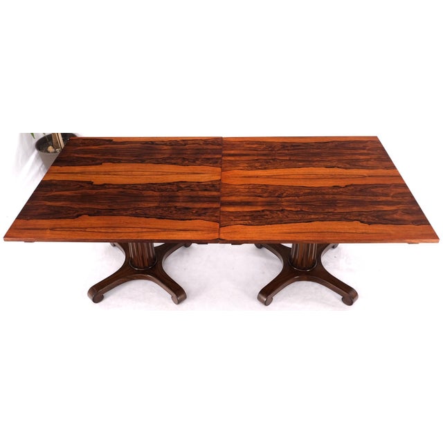 Baker Furniture Company Two Part Rosewood Two Pedestals Dining Table Game Table Mint For Sale - Image 4 of 17