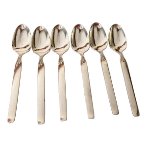 1950's Midcentury Community Silver Plate "Twilight" Pattern Tea Spoons S/6