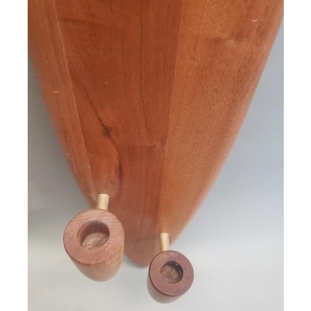 Mid-Century Modern Vintage Pair MCM Belart Co 24" Wood Wall Candle Sconces Danish Modern Surfboard Shape For Sale - Image 3 of 4