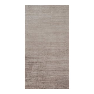 Rug & Kilim’s Oversized Modern Textural Rug in Brown, White and Beige Striae - 10x19 For Sale