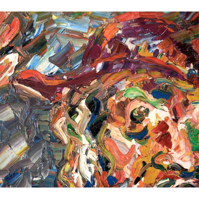 Heavy Impasto Portrait of a Man Expressionist Piece "Tally Ho" by Harald Dry Schmidt For Sale - Image 4 of 5