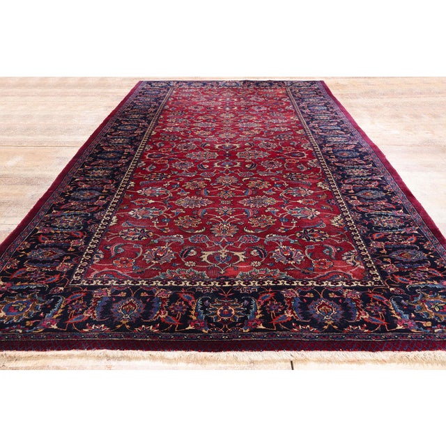 Signed Antique Persian Mashhad Rug, 04'11 X 10'11 For Sale - Image 10 of 11