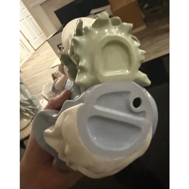 Grandeur Noel Angel Bell Holly Figurine Porcelain Statue Glazed Figurine 12in For Sale In Atlanta - Image 6 of 8