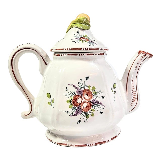 Italian Mojolica Pear Teapot For Sale