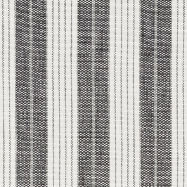 Schumacher X Vogue Living Horst Stripe Fabric in Blackwork For Sale